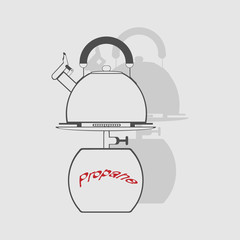 monochrome icon set with propane tank
