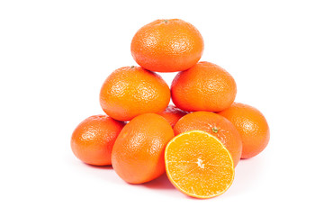 oranges on white background