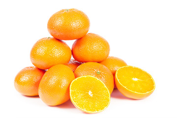 oranges on white background