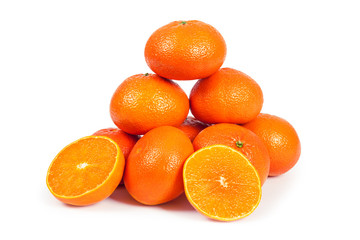 oranges on white background
