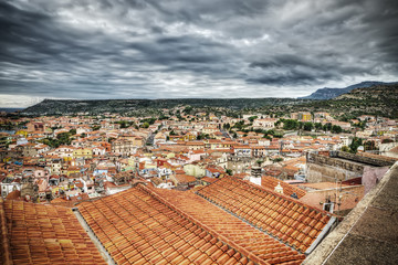 orange roofs of an Italian village on a cloudy day in hdr © Gabriele Maltinti