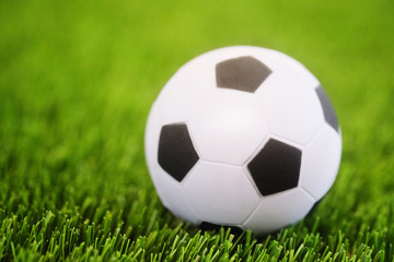 Fototapeta premium Closeup soccer ball on soccer field