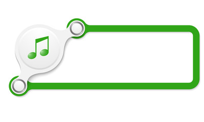 vector green box for your text and music symbol