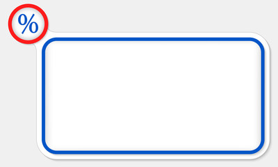 Blue frame for your text and percent symbol