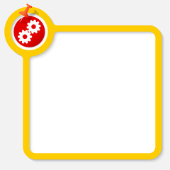 Yellow frame for your text and cogwheels