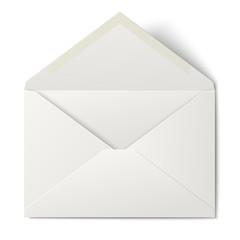 White opened envelope isolated on white background - 80596183