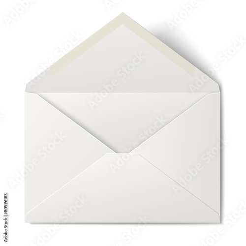 "White opened envelope isolated on white background" Stock image and royaltyfree vector files