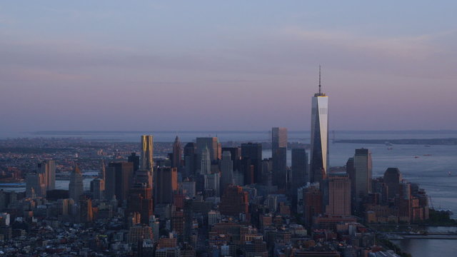 Aerial shot of One World Trade Center Freedom Tower
