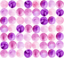 Fototapeta premium Vector watercolors pattern. Round shapes pattern.