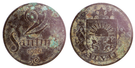 old rare latvian coin
