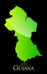 Guyana green shiny map