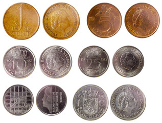 different old coins of netherlands