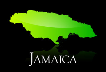 Jamaica green shiny map