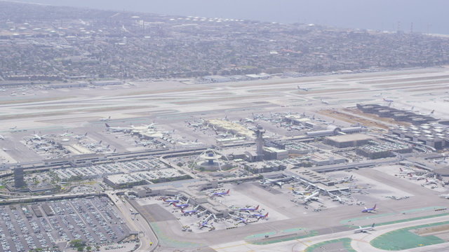 Aerial view of LAX Los Angeles Californian Airport