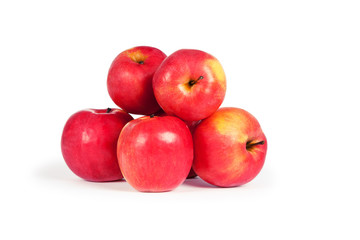Fototapeta na wymiar juicy red apples isolated on white