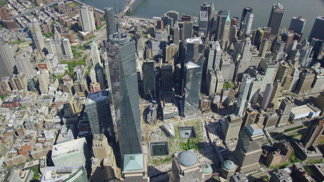 Aerial shot of One World Trade Center Freedom Tower