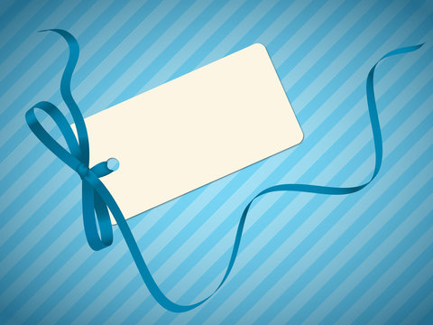 GIFT CARD WITH BOW (blue  birthday boy ribbon)