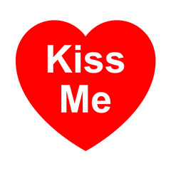 Icono texto Kiss Me en corazon