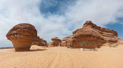 Nabatean tombs in Madaîn Saleh archeological site, Saudi Arabia