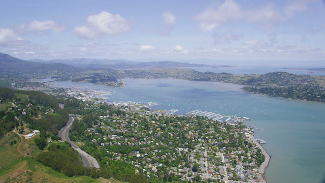 Aerial view of Sausalito in San Francisco City Bay area