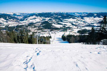 winter mountains, skiing resort