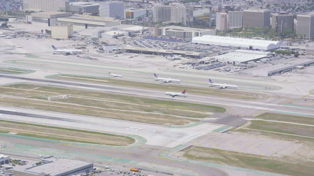 Aerial view of Los Angeles LAX international Airport
