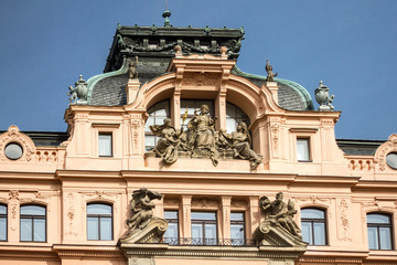 Fototapeta na wymiar Fassaden am Wenzelsplatz