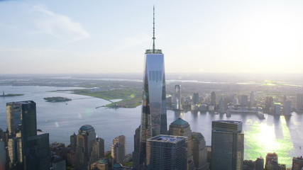 Aerial shot of One World Trade Center Freedom Tower