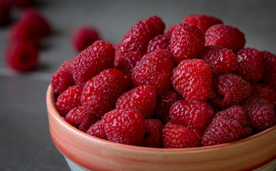 Fresh raspberries in a bowl