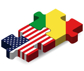 USA and Republic of the Congo Flags in puzzle