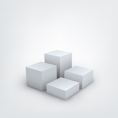 Vector illustration of 3d cubes