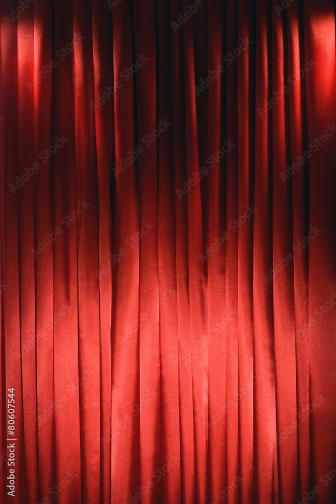 Wall mural red curtain close-up