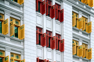 Colorful windows at Singapore City