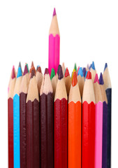 Colorful pencils, isolated on white