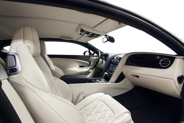 Car interior luxury black and white
