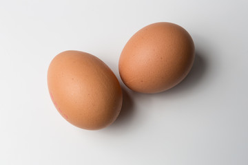 Brown Eggs on White Background