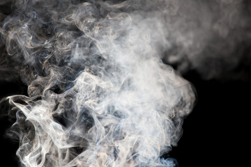 The abstract figure of the smoke on a black background