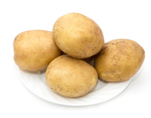 potatoes on a white background