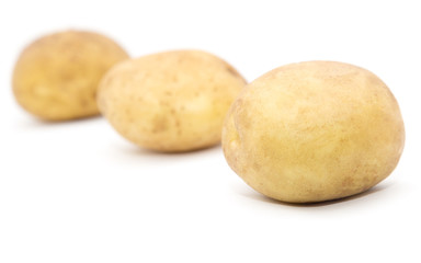 potatoes on a white background