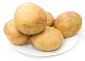 potatoes on a white background