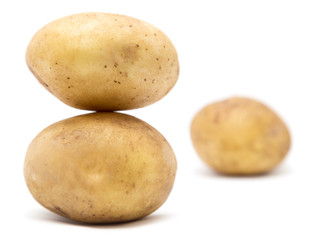 potatoes on a white background