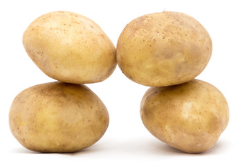 potatoes on a white background