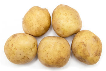 potatoes on a white background