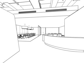 outline sketch of a interior