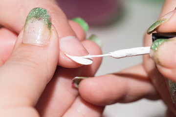 manicure in beauty salon