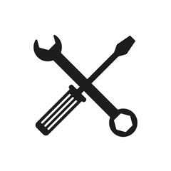 The wrench and screwdriver icon. Settings symbol