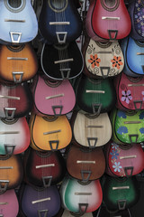 Colorful Guitars on Display