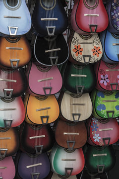 Colorful Guitars on Display