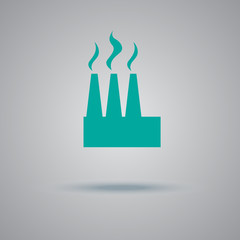 factory, icon, flat, vector, illustration