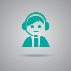 Tech, support, icon, vector, illustration